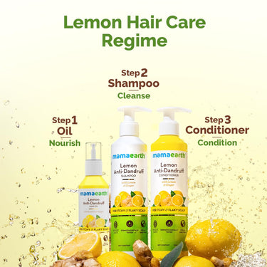 Mamaearth Lemon Anti-Dandruff Hair Oil for Flaky Scalp 100ml|Scalp Irritation Relief|Nourishes Scalp & Hair|Contains Lemon, Ginger, Apiscalp (Clinically Proven), Svetakutaja Oil, Neem, Salicylic Acid